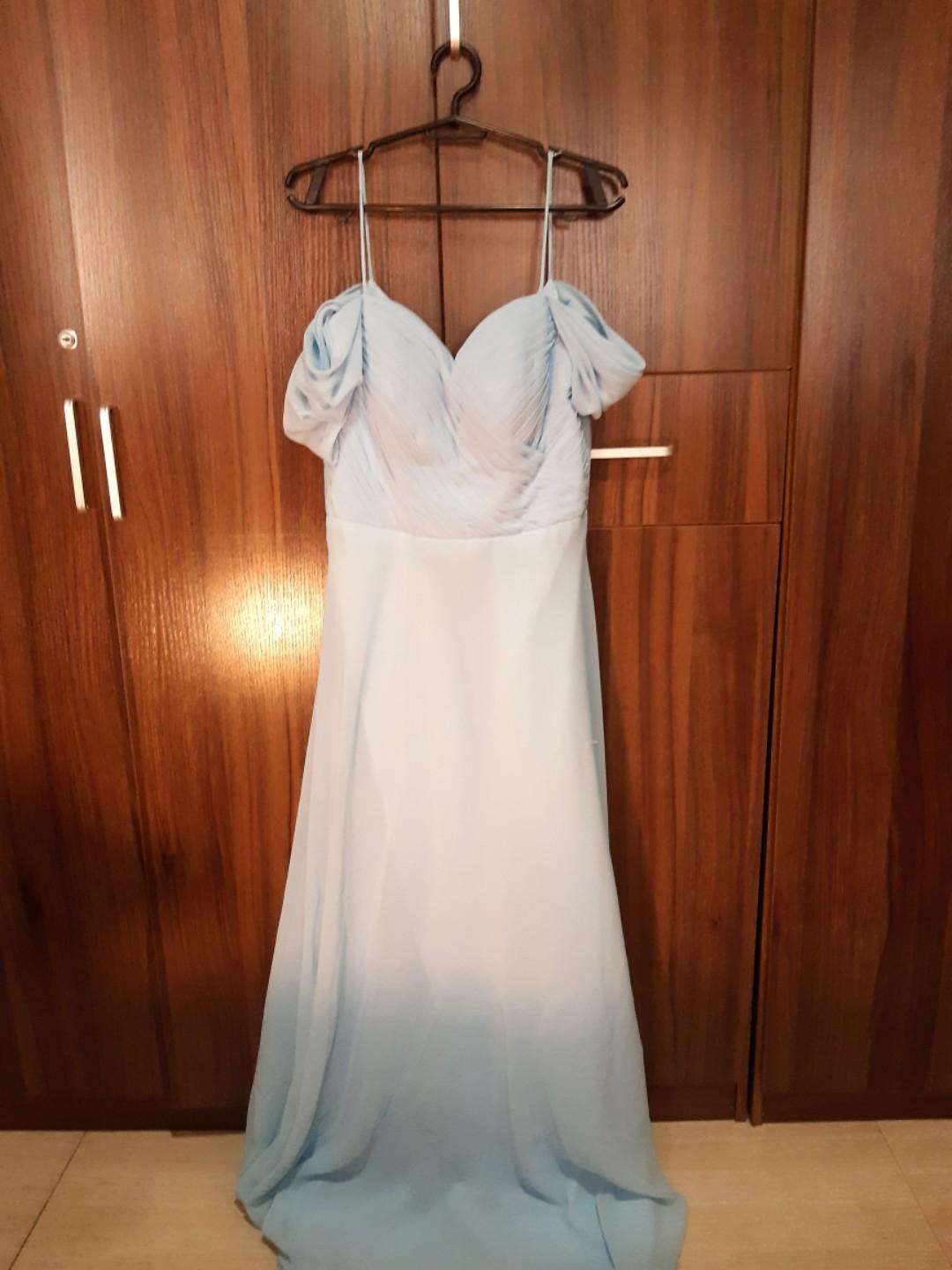 baby blue evening dress