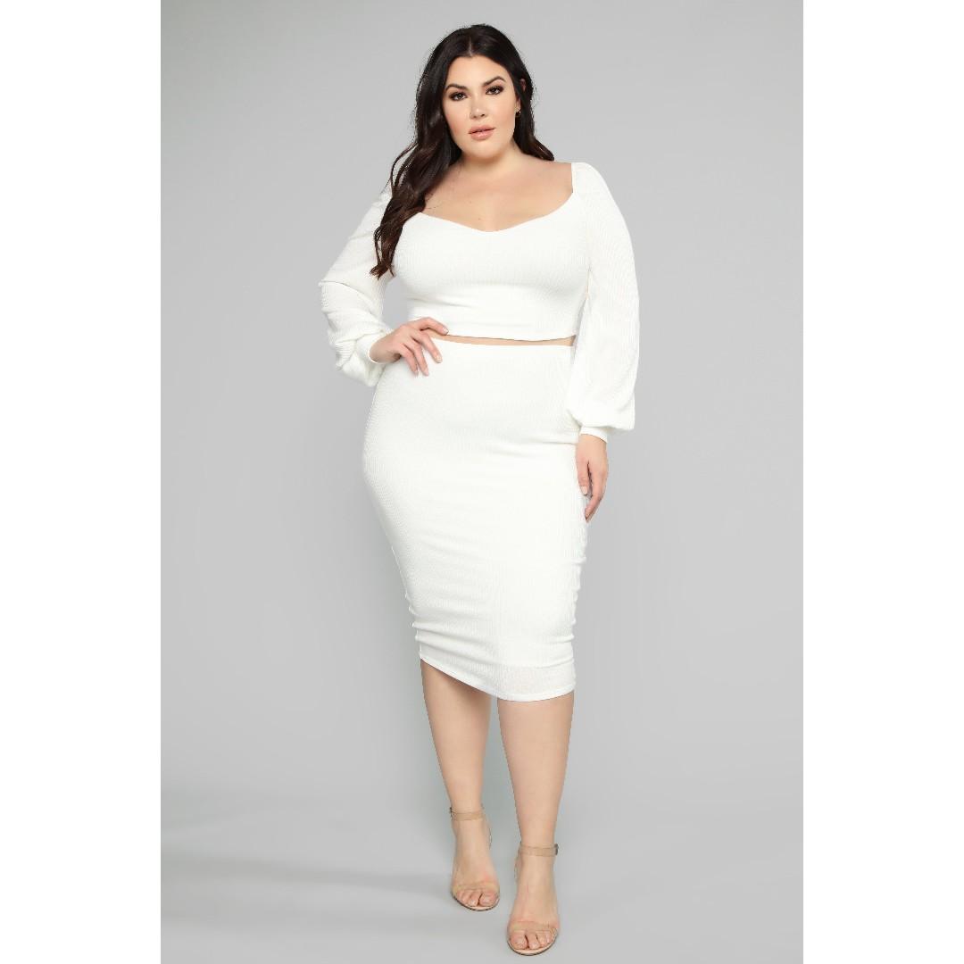 Fashion nova white pencil skirt discount