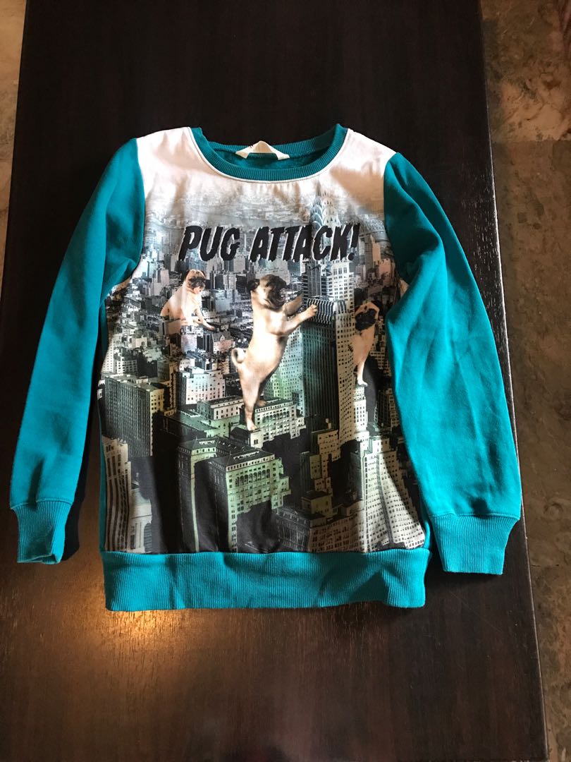 pug sweatshirt h&m