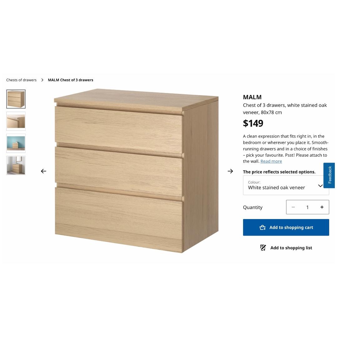 Ikea Malm Drawer W Glass Top Furniture Shelves Drawers On