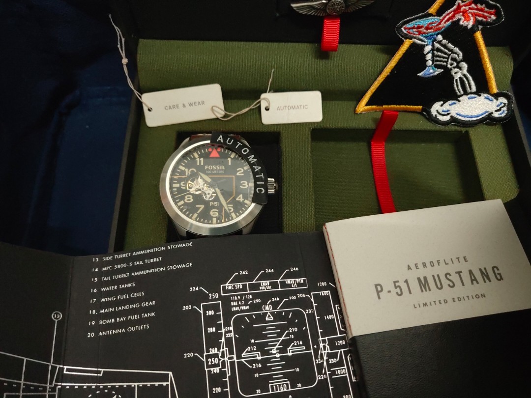 Limited Edition Fossil Aeroflite P-51 Mustang, Luxury, Watches on Carousell