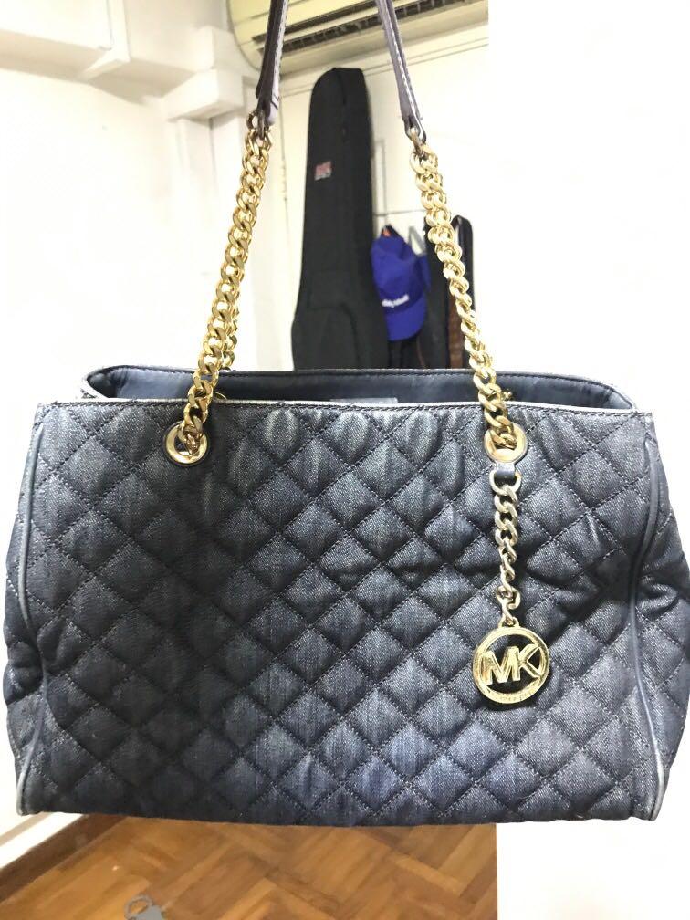 michael kors denim tote