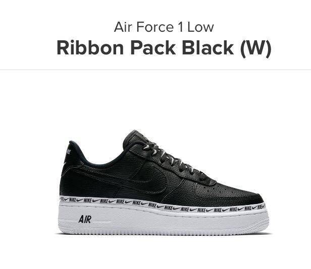 nike air force 1 ribbon pack black