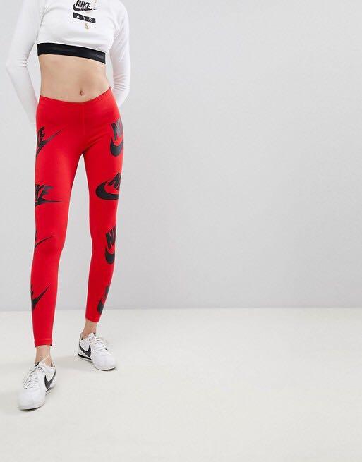 red nike leggins