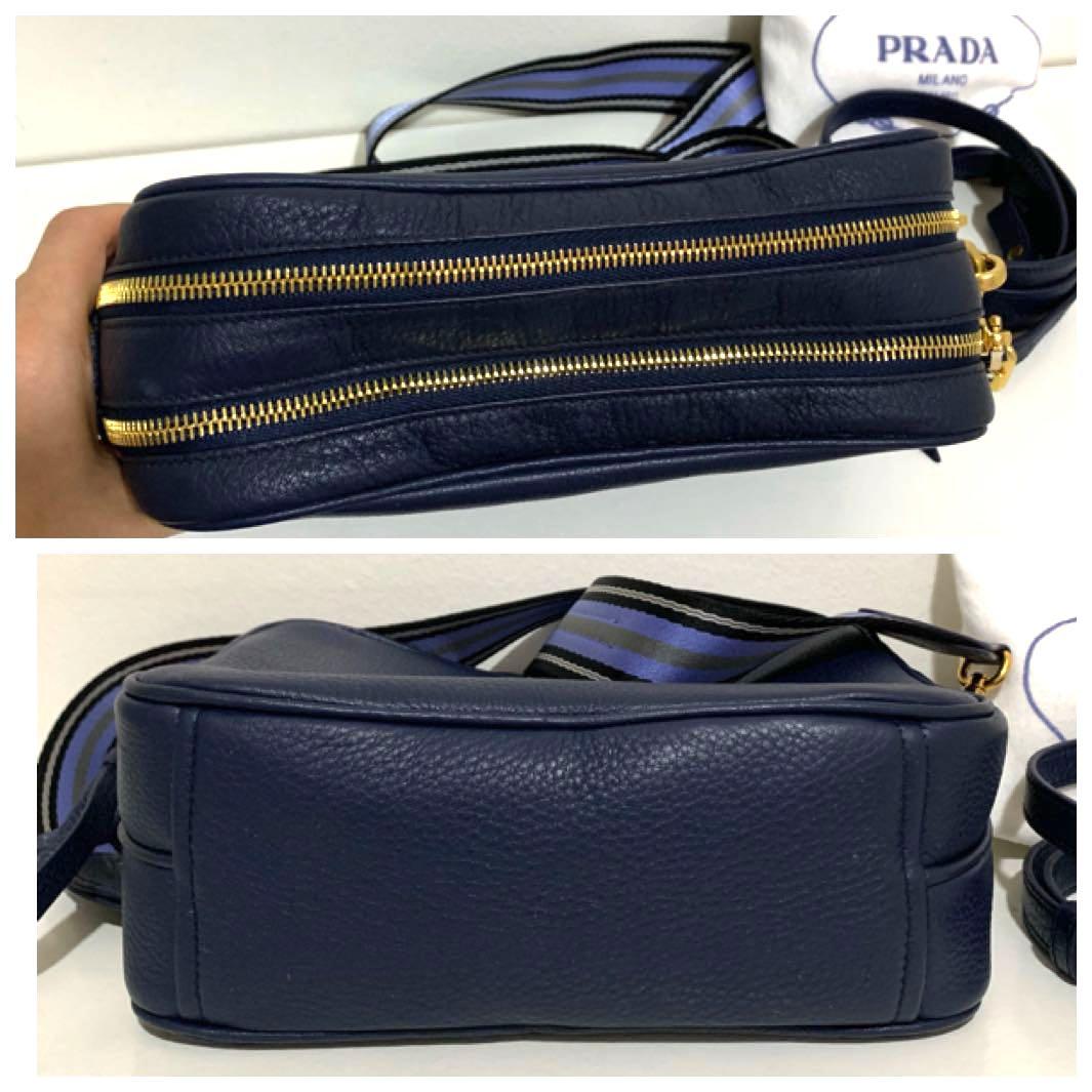 Prada Blue Saffiano leather chain shoulder bag ref.983456 - Joli