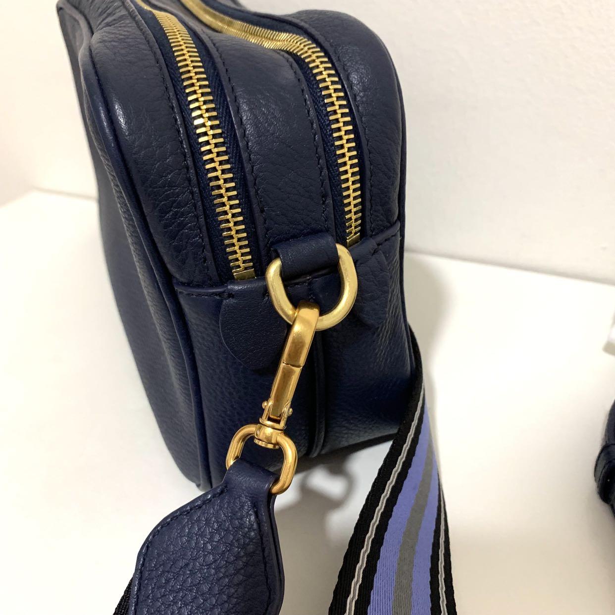 Sound leather satchel Prada Navy in Leather - 34784739