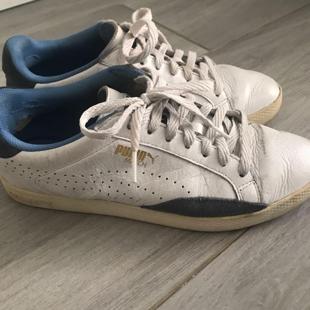 puma blue leather sneakers