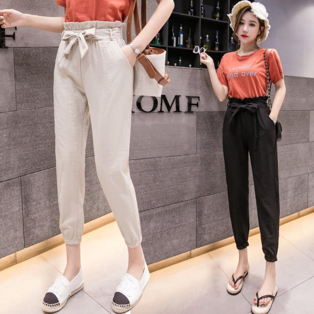 Ribbon Bow Tie Scallop Hem Korean Style Trendy Pants Women S Fashion Clothes Pants Jeans Shorts On Carousell Men's slim plain pants korean fashion trend pants for men m: ribbon bow tie scallop hem korean style trendy pants