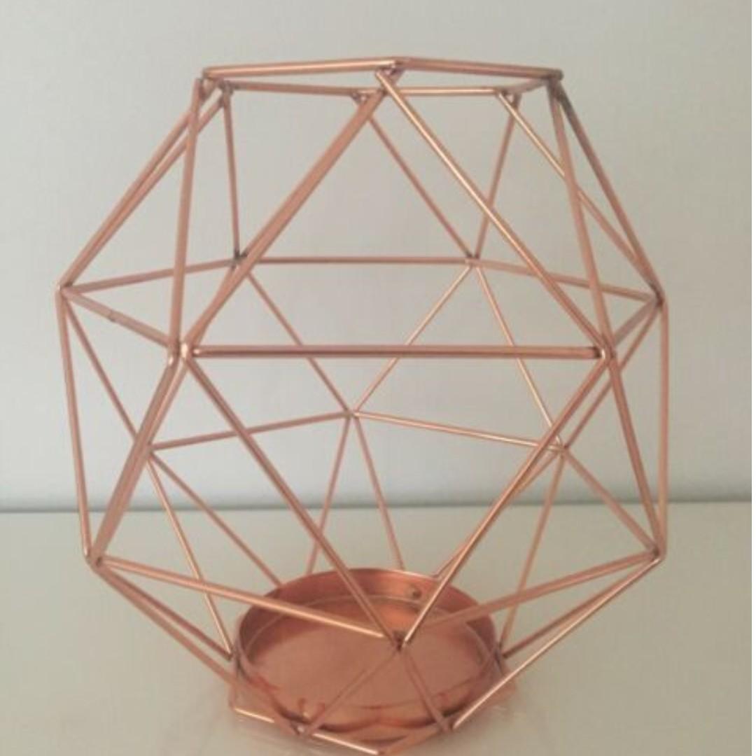 Rose Gold Candle Holder Home Furniture Home Decor On Carousell