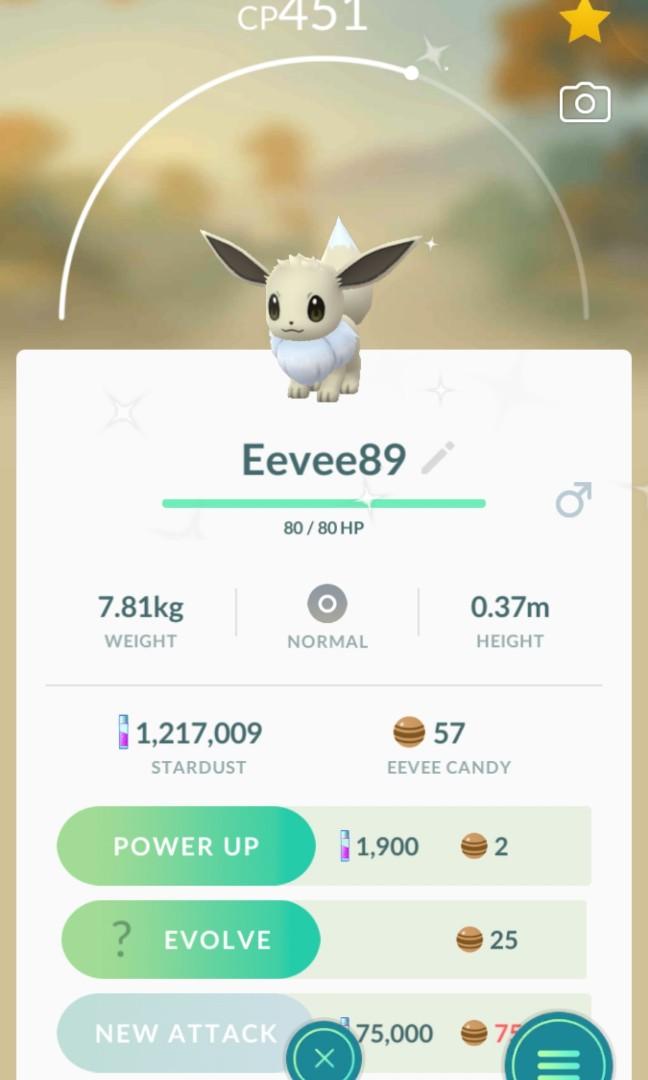Shiny Eevee Pokemon Go Toys Games Video Gaming In Game Products On Carousell - pokemon roblox 900
