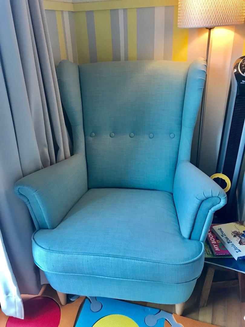 Strandmon IKEA Teal Wing chair. Furniture Home Living