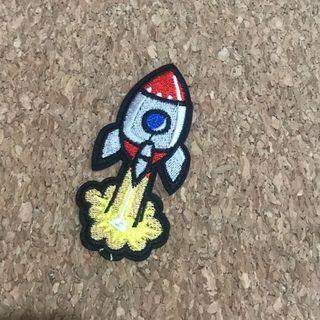 Rocket iron on sew on patch