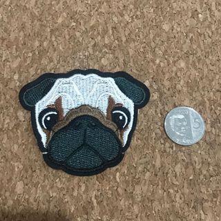 Pug dog iron on sew on patch