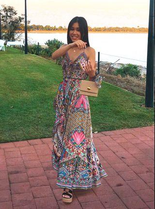 Authentic Camilla Kalbelia Queen Tie front maxi dress