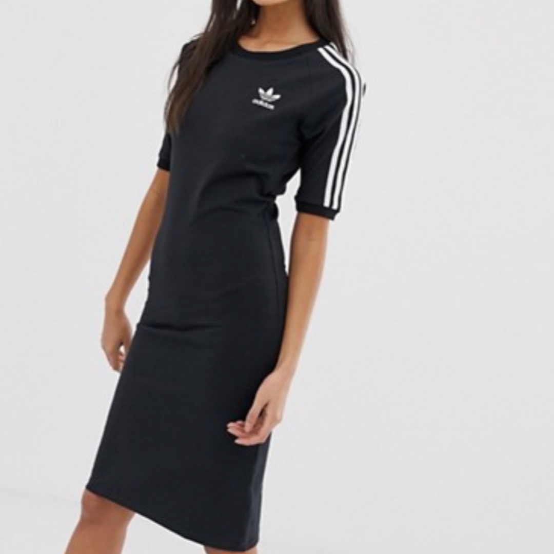 adidas three stripe midi dress