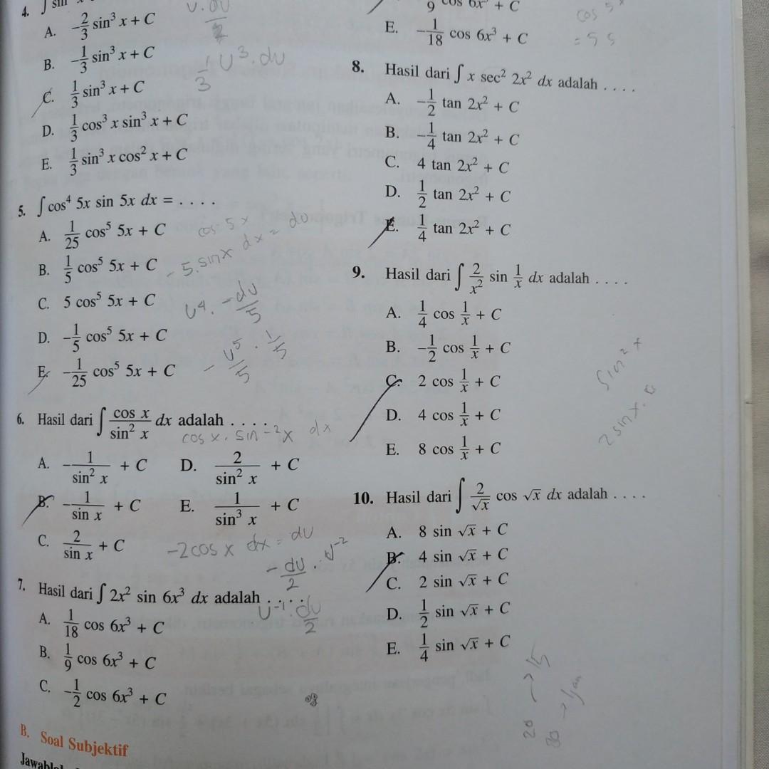Contoh Soal Contoh Soal Matematika Peminatan Kelas Xii