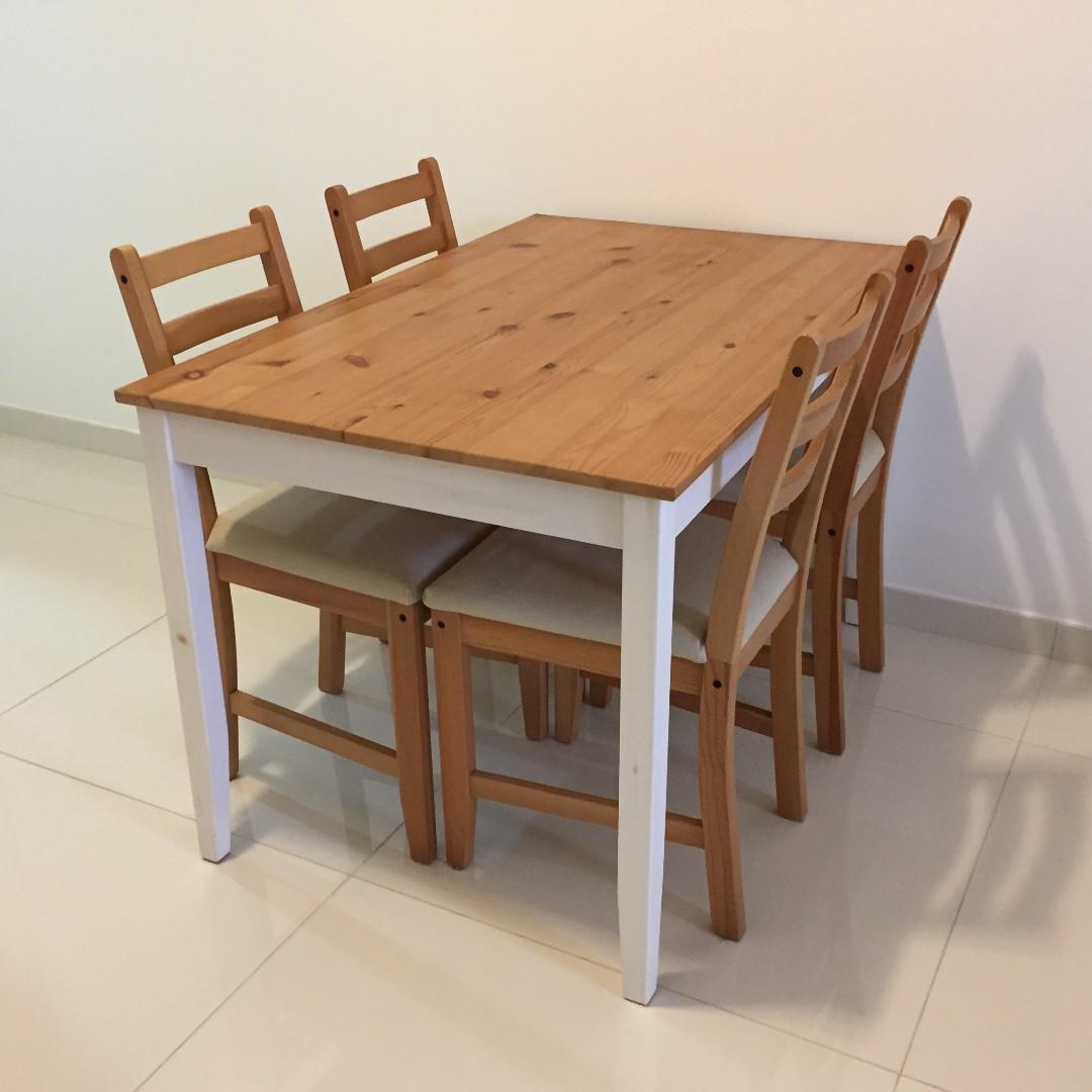 Dining Set Ikea Lerhamn Furniture Tables Chairs On Carousell