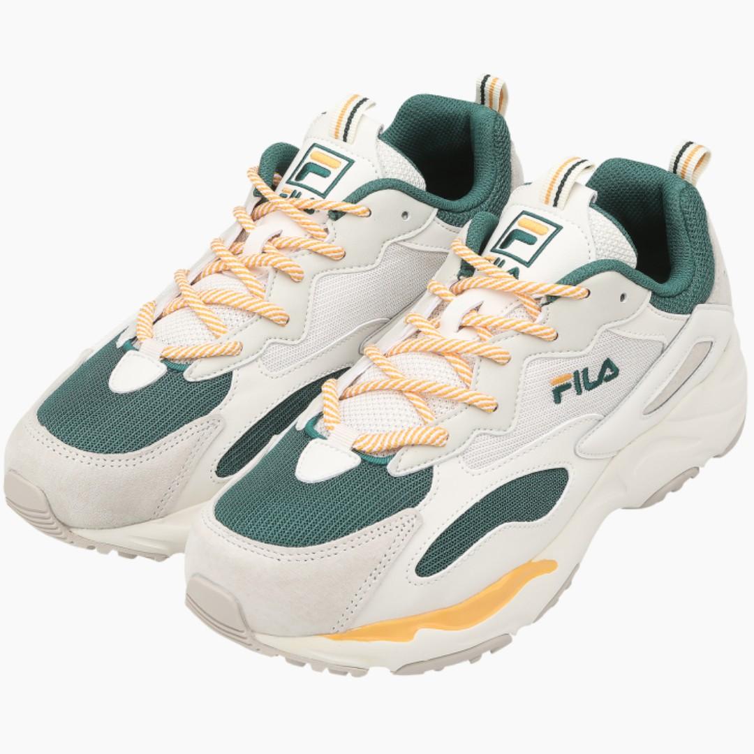 green and yellow fila shoes