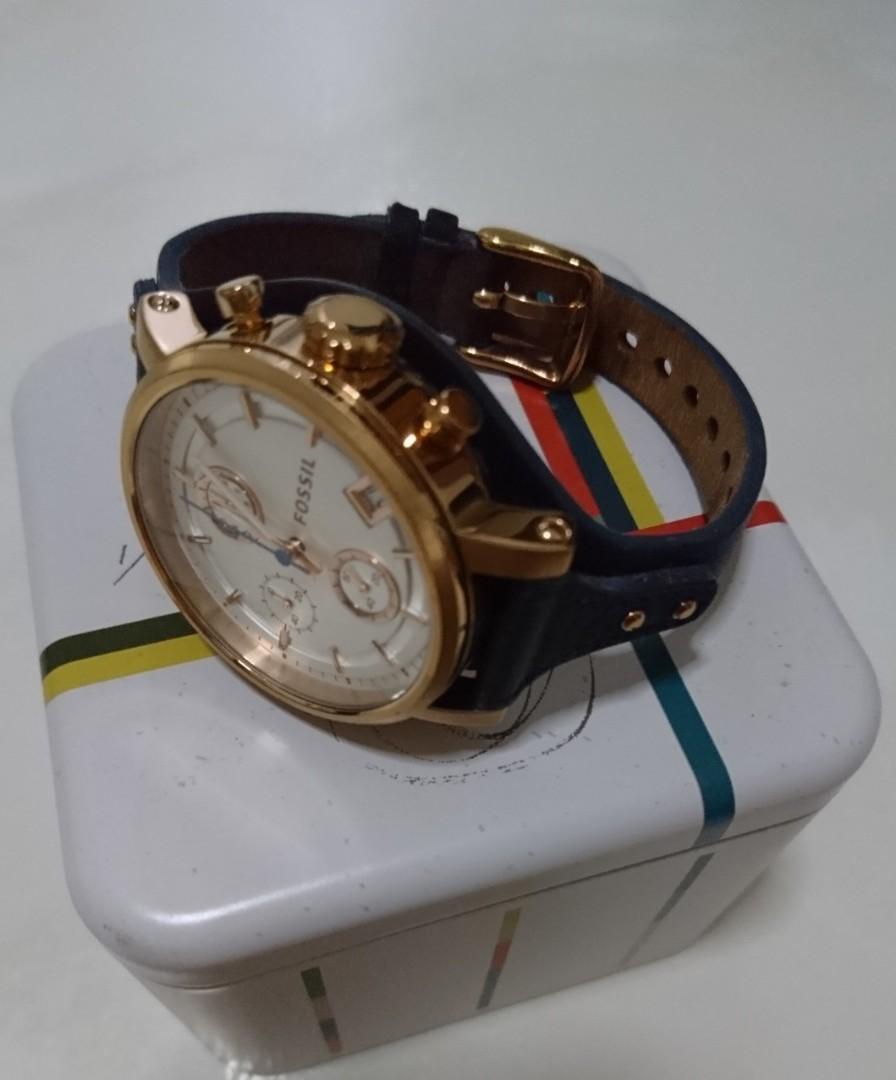 Fossil Leather Dark Blue color Strap 38mm diameter ES3838 Authentic Mobile Phones Gadgets Wearables Smart Watches on Carousell