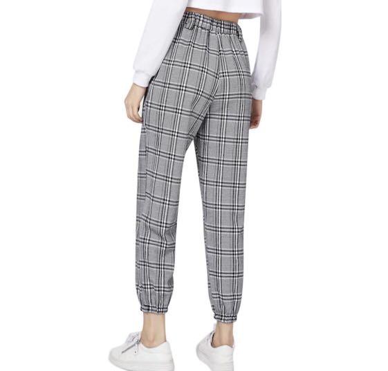 Gingham jeans womens clearance