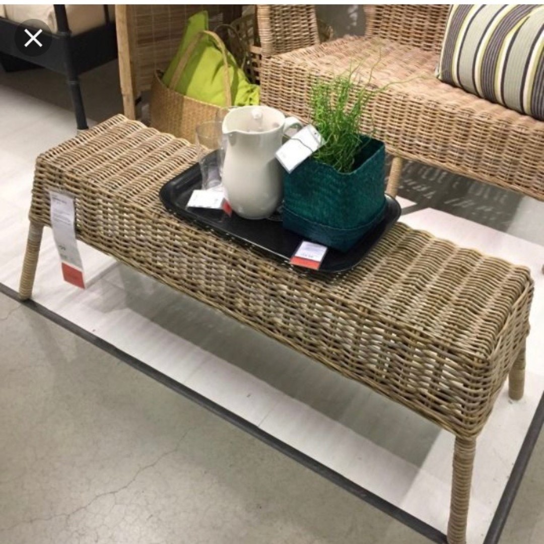 Ikea rattan clearance bench