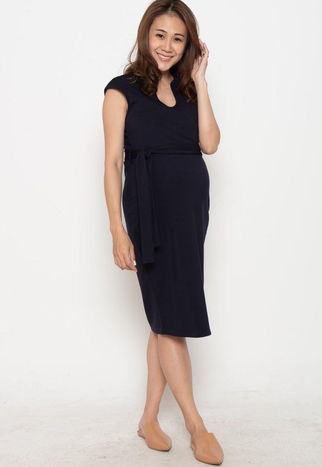 JEC Looking Smart Pencil Nursing Dress in Navy XS Women s Fashion Dresses Sets Dresses on Carousell
