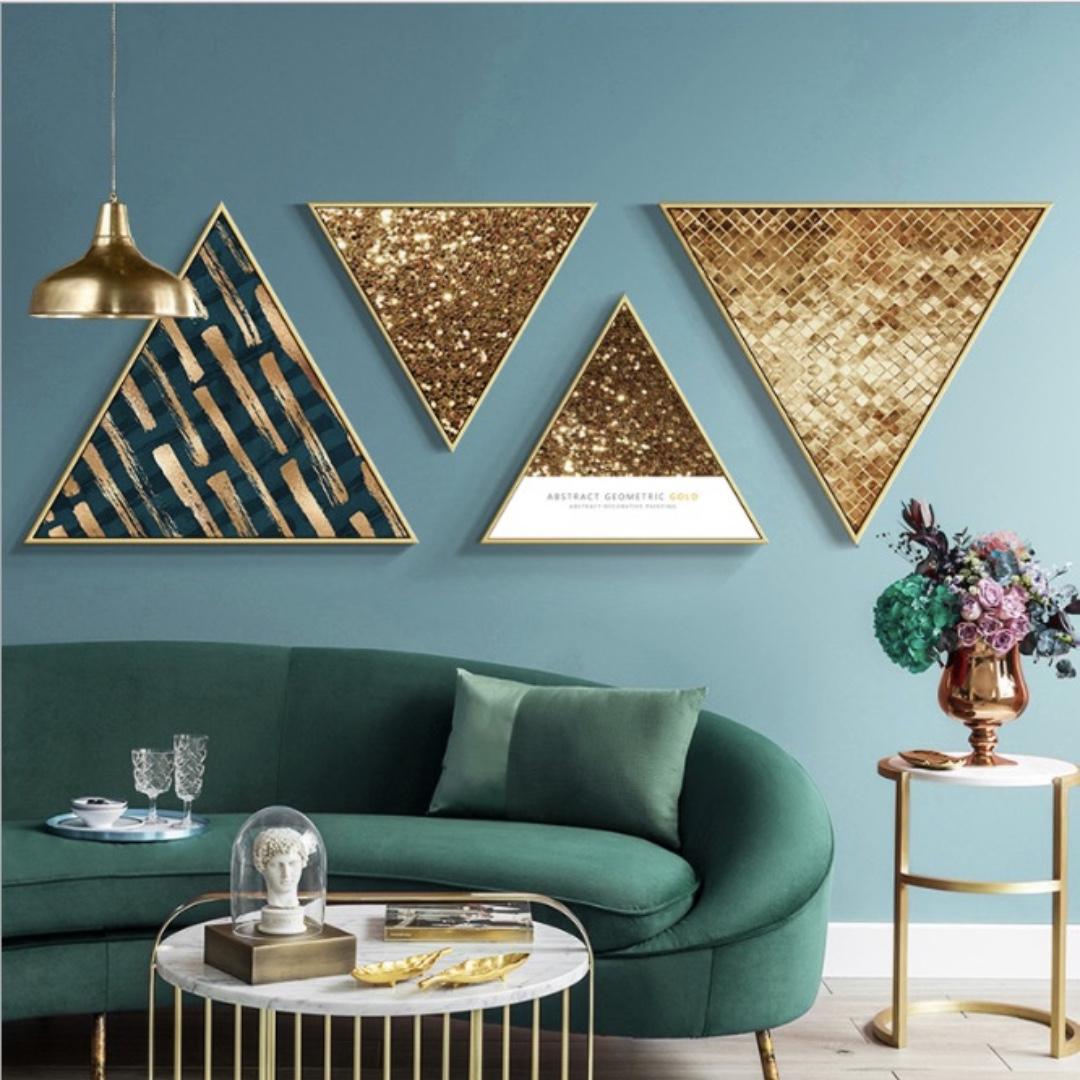 Nordic Modern Minimalist Abstract Triangle Wall Art/Painting, Hobbies ...