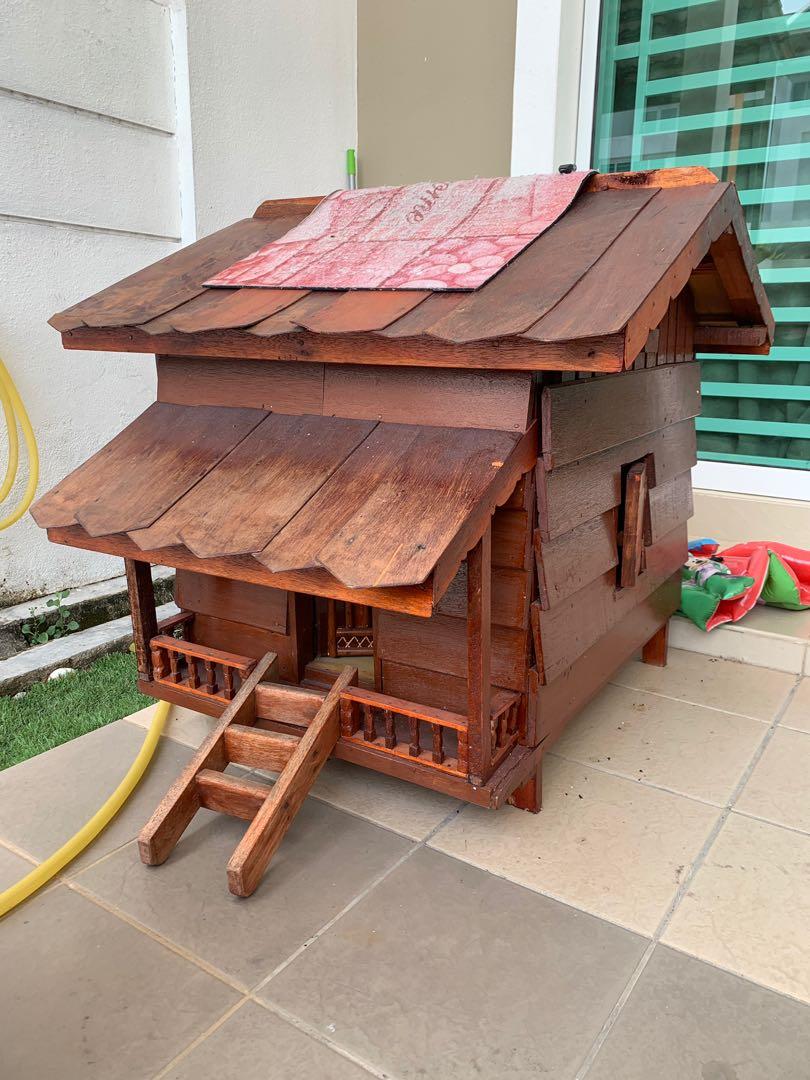 Reban Ayam Rumah Kucing Replika Rumah Kayu Home Furniture Gardening On Carousell