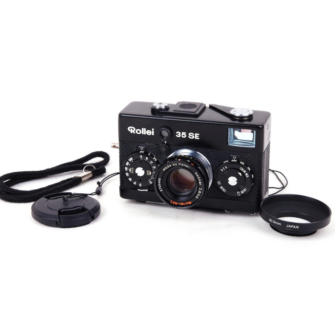 美品】ROLLEI/祿來Rollei 35 SE 帶Sonnar 40/2.8 黑色相機帶遮光罩