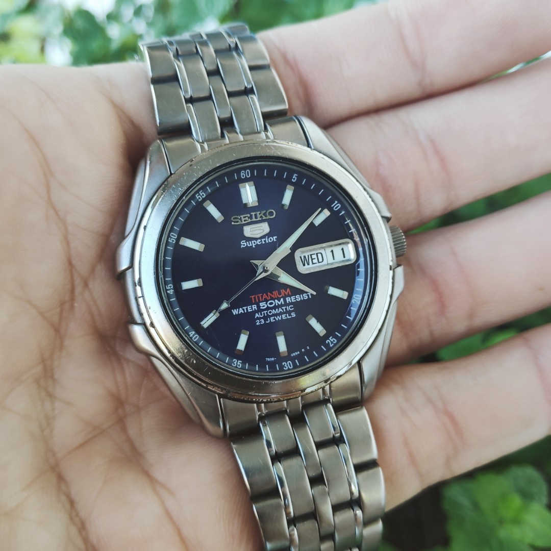 SEIKO 5 SUPERIOR TITANIUM AUTOMATIC WATCH JAM TANGAN SECOND