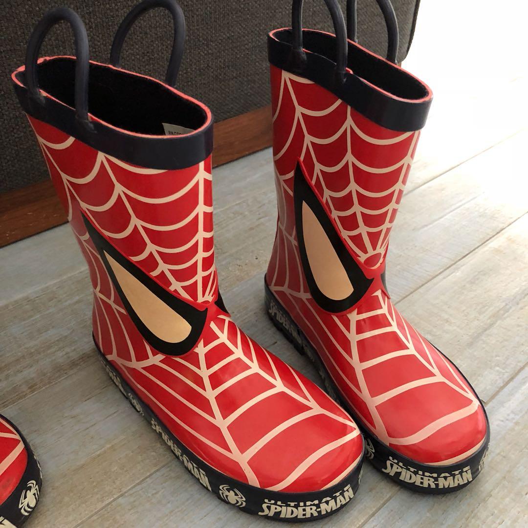 Spiderman rain boots(size-11), Babies 
