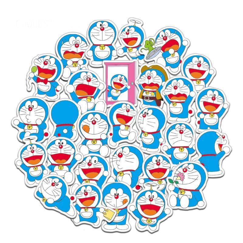 Stickers 30pc Doraemon Japanese Manga Series Assorted Style Design Craft Art Prints On Carousell