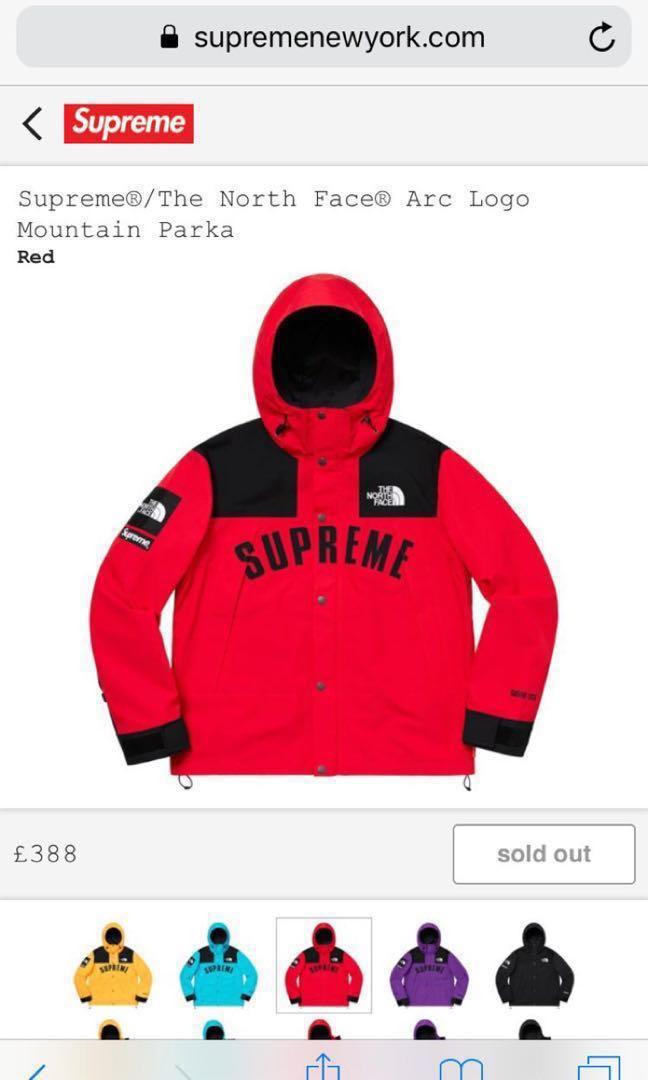 Supreme The North Face Arc Logo Mountain Parka