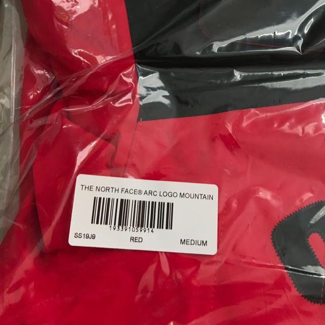 supreme the north face arc logo mountain parka red