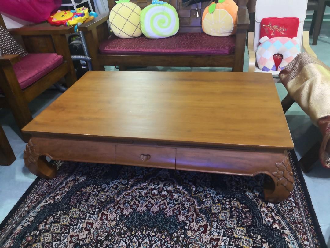 Teak Wooden Coffee Table 51 Inch By 30 Inch Furniture Tables Chairs On Carousell