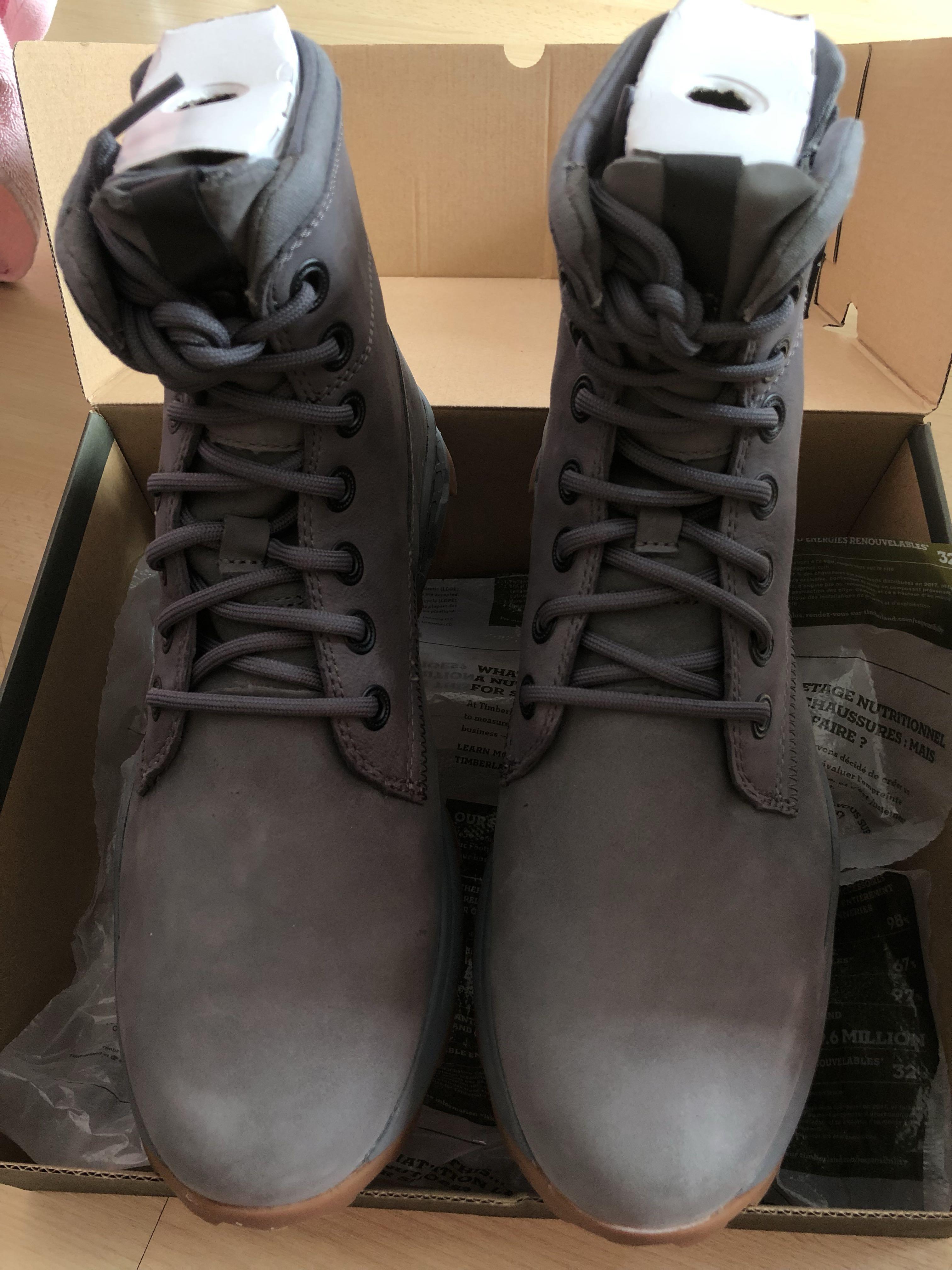 timberland brooklyn side zip boots in grey