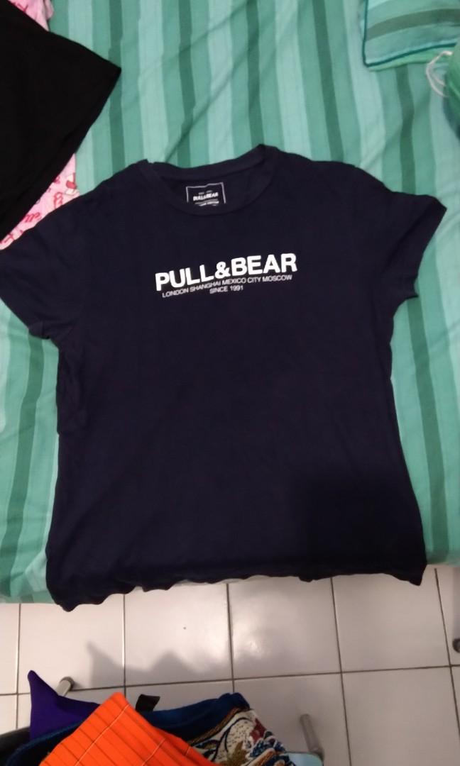 T Shirt Pull And Bear Original Fesyen Wanita Pakaian Wanita