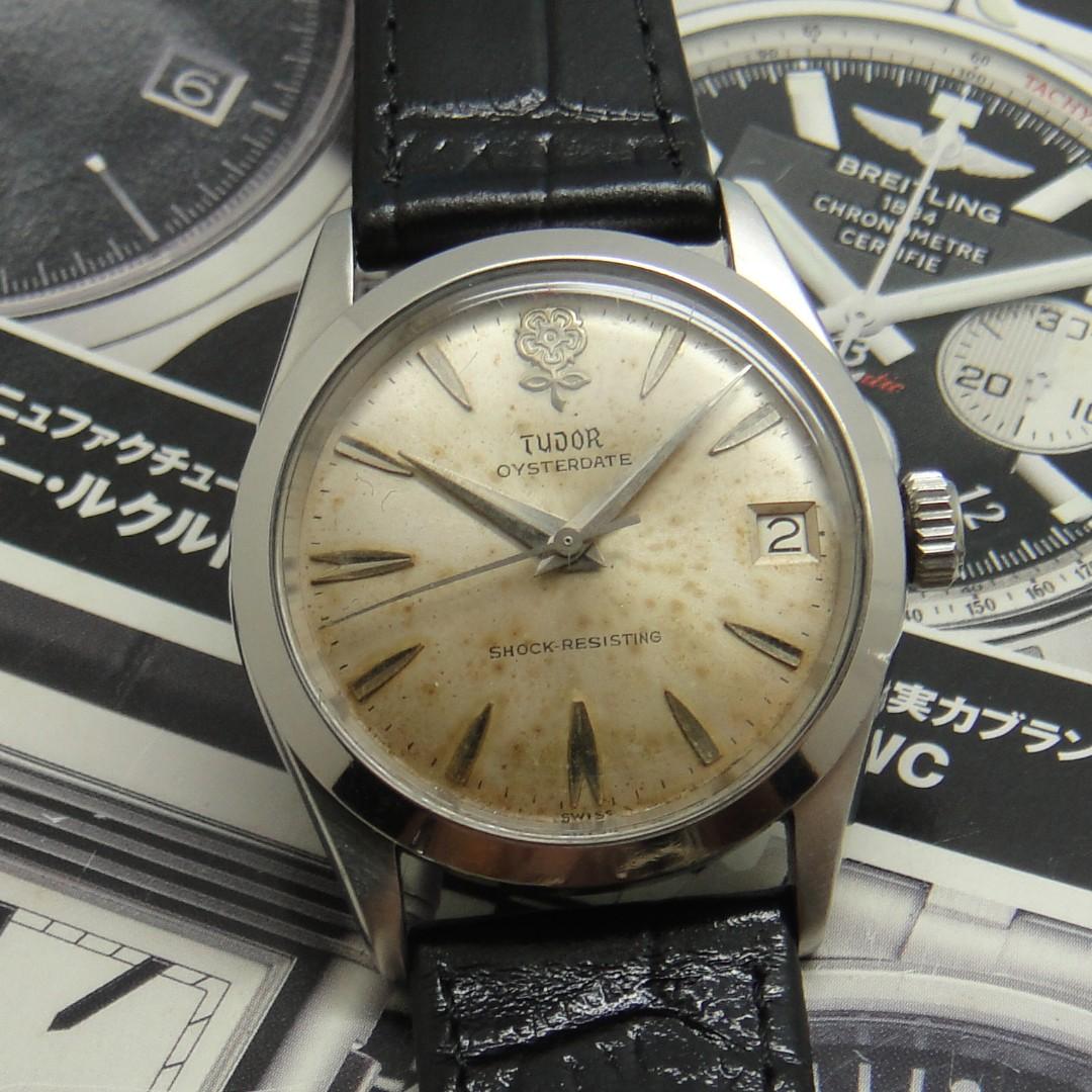 TUDOR BIG ROSE OYSTERDATE SHOCK RESISTING 17 JEWELS HAND WINDING
