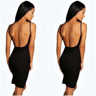 (Boohoo) Backless Bodycon Dress, Size 4
