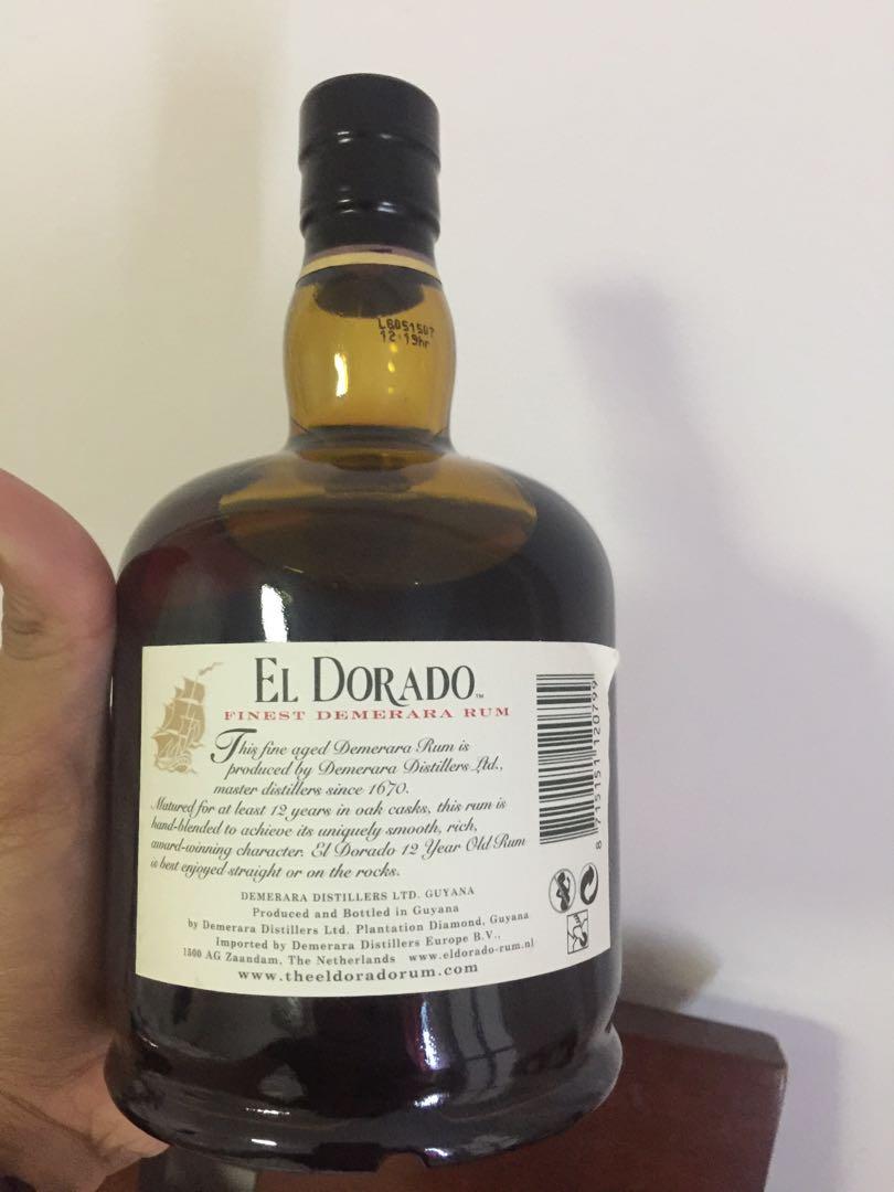 12 Years El Dorado Rum Food Drinks Beverages On Carousell