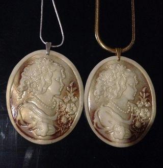 Lady Victorian cameo 56mm by46mm Pendant necklace