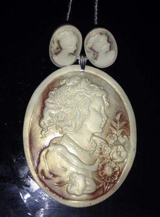 Lady Victorian cameo #big size 56mmby 46mm Pendant necklace