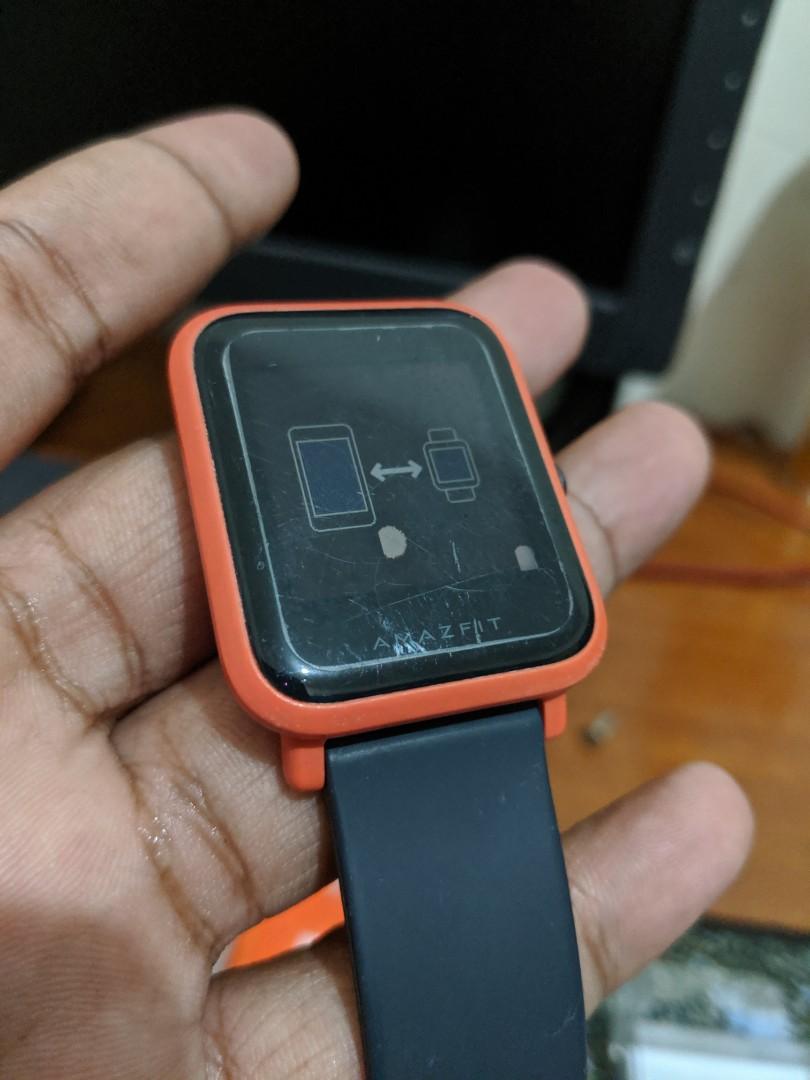 Amazfit Bip Orange Smart Watch Mobile Phones Gadgets Wearables Smart Watches on Carousell