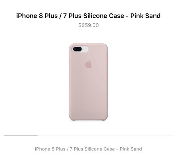 Apple iPhone 7/8 plus silicone casing (Pink Sand) (Category: Cases & Sleeves) located in Singapore. Submitted by txinteddaisies (Listing ID 238248246, Image 1). Description: Condition 6/10 The case cracked at the bottom corner (refer to second picture) , but rest of the case is in perfect condition. .