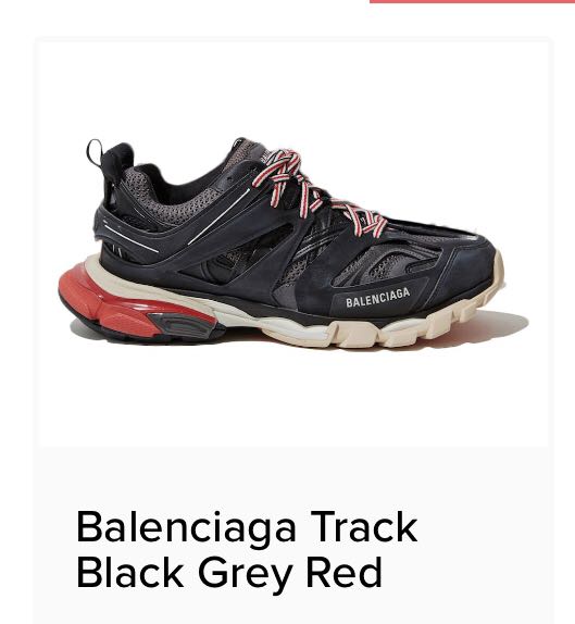 Balenciaga Track Black Grey Red Yesmer Store