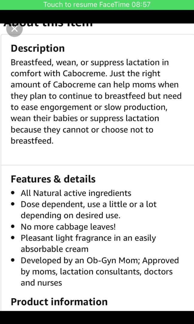Cabocreme cabocream cabo creme cabbage leaves extract lactation