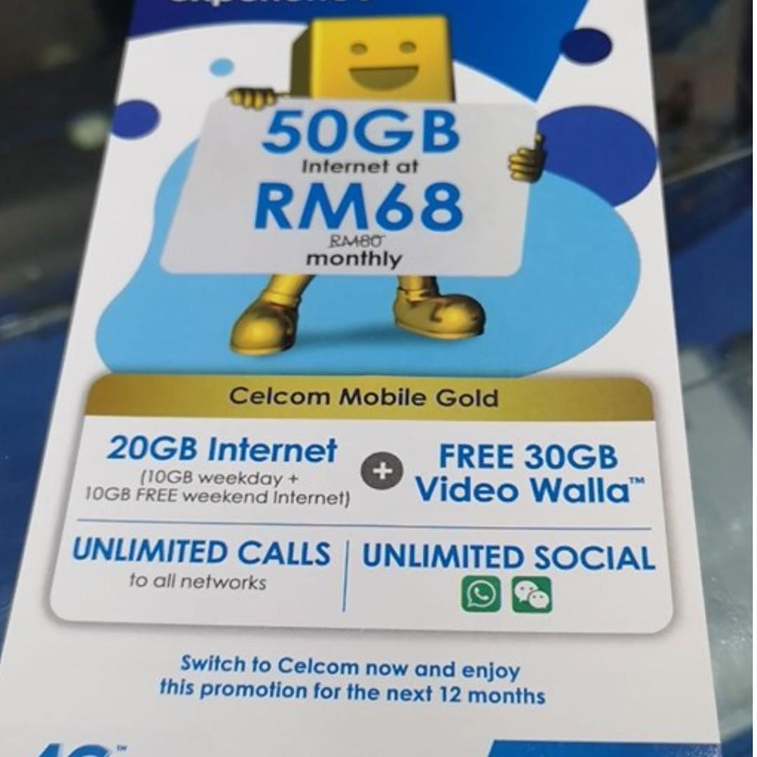 Celcom plan cheap 50gb rm68