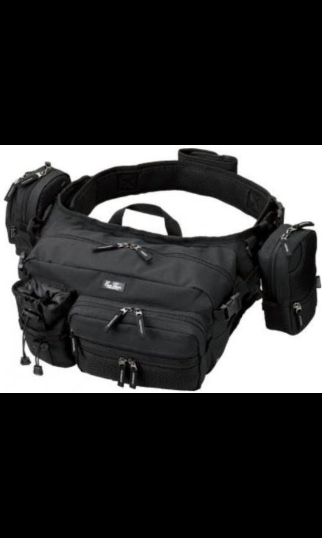 Evergreen Tackle Bag Hip and Shoulder Fishing Bag HD 2 Black, Sports