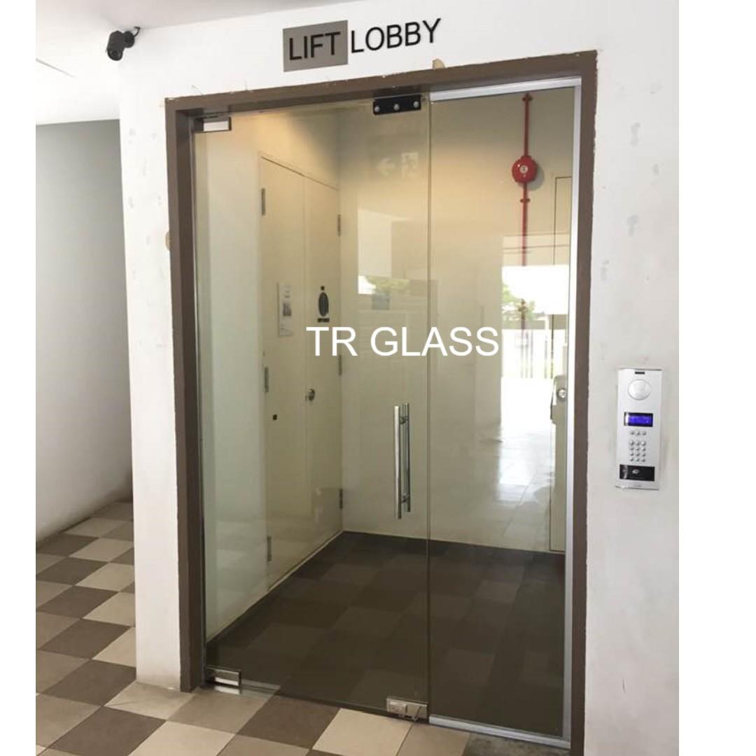 Floor Spring Tempered Glass Door Home Services Others On Carousell