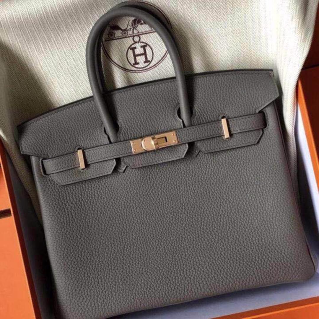 Hermes Birkin 25 Etain, Luxury, Bags & Wallets on Carousell